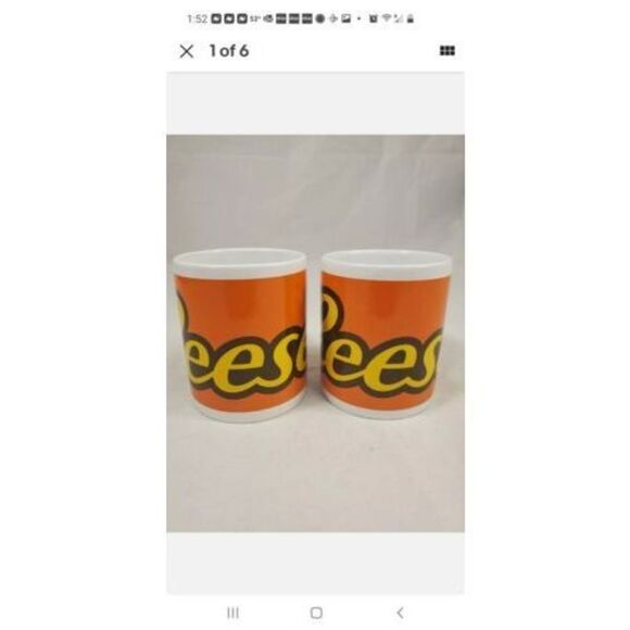 Reese's Peanut Butter Lot of 2 Gift Set 2 Ceramic Mugs Candy Collectors - Picture 1 of 7